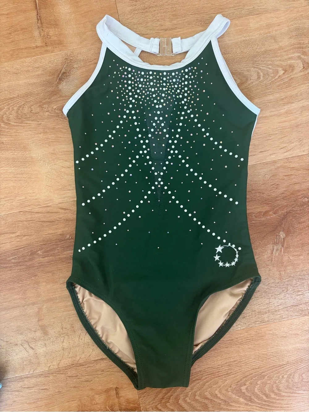 Little Stars x KG CM Gymnastics Leotard Green with Stones